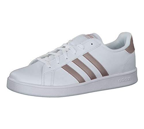 Adidas Grand Court K, Zapatillas, Ftwwht Coppmt Glopnk, 38 2/3 EU