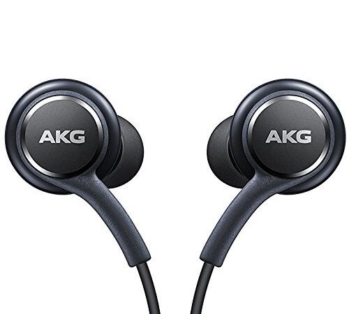 Auriculares de Manos Libres Oficiales para Samsung Galaxy S8/S8, calibrados por AKG/Harman Kardon, Negro, EO-IG955BSEGWW, Suministro sin Caja (Venta al por Menor), protección contra enredos