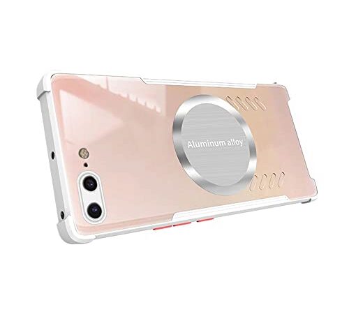 Eabhulie iPhone 8 Plus Funda, Transparente PC Antigolpes TPU Bumper Disipador de Calor Refrigeración Carcasa para iPhone 8 Plus / 7 Plus Bianco