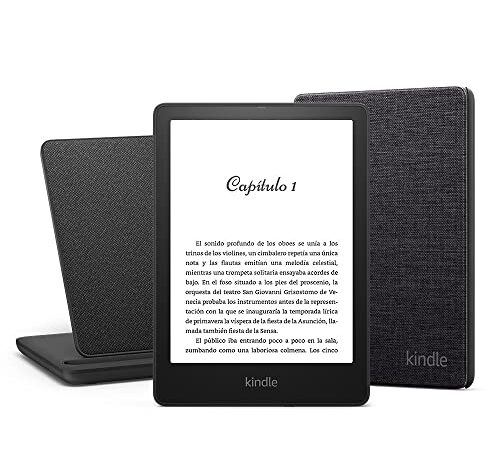 Kindle Paperwhite Signature Essentials Bundle con Kindle Paperwhite Signature Edition (32 GB, sin publicidad), Funda de Tela de Amazon y Base de Carga Inalámbrica Made for Amazon