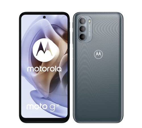 Motorola Moto g31 (Pantalla 6.4" Full HD+ OLED, cámara triple 50MP, procesador octa core, batería 5000 mAH, dual SIM, 4/128 GB, Android 11), Gris [Versión ES/PT]