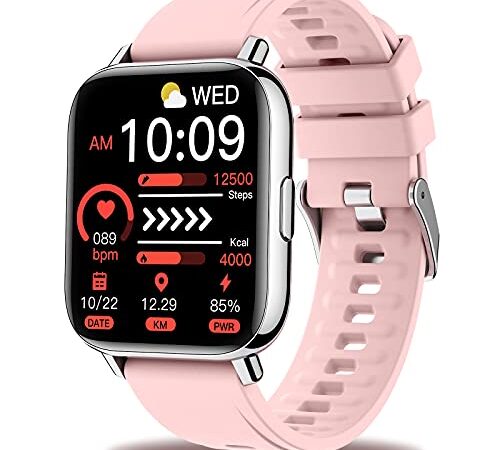 Sudugo Smartwatch Mujer, 1.69" Reloj Inteligente 24 Modos Deporte Pulsera Actividad con Monitor de Sueño y Caloría Pulsómetro, Impermeable IP67 Notificaciones Smart Watch para Android iOS, Rosa