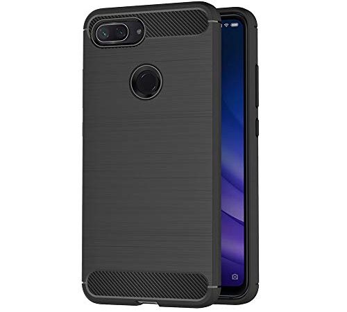 AICEK Funda Xiaomi Mi 8 Lite, Negro Silicona Fundas para Xiaomi 8 Lite Carcasa Xiaomi Mi 8 Lite Fibra de Carbono Funda Case (6,26 Pulgadas)