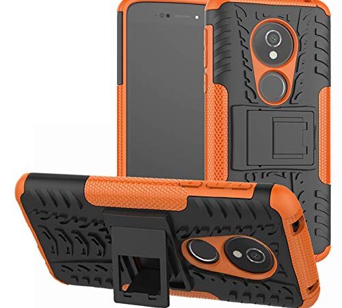 Labanema Funda para Moto E5, [Heavy Duty] [Doble Capa] [Protección Pesada] Híbrida Resistente Funda Protectora y Robusta para Motorola Moto E5 / G6 Play (con 4 en 1 Regalo empaquetado) - Naranja