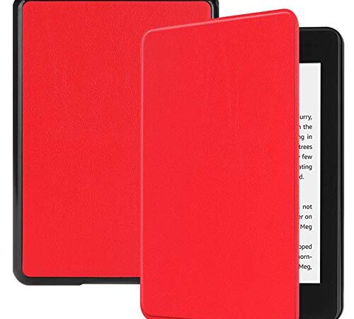 Lobwerk Funda para Kindle Paperwhite 10 Generation 2018 - Funda para e-Reader de 6 Pulgadas con función de Encendido y Apagado automático Rojo Rojo