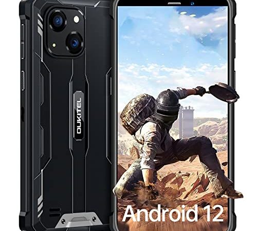 OUKITEL WP20 Pro (2022) Movil Resistente, 4GB+64GB Octa-Core Android 12 Teléfono Irrompible, 5.93 Pulgadas, 6300 mAh Batería Rugged Smartphone Todoterreno, 20MP+5MP, IP68,Dual 4G SIM,NFC,Face ID/GPS