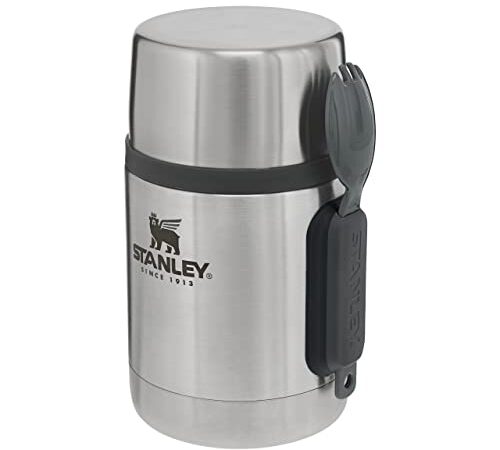 Stanley Adventure Fiambrera Termica Acero Inoxidable 0.53L / 18OZ with Spork – Termo Comida Caliente Adulto Sin BPA - Mantiene Frío o Calor 12 Horas - Tapa Doble que Sirve de Taza