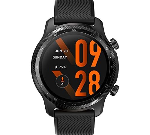 Ticwatch Pro 3 Ultra GPS Smartwatch Qualcomm SDW4100 y Mobvoi Sistema de procesador Dual Wear OS Smart Watch para Hombres Oxígeno en Sangre Detección IHB AFiB Evaluación de Fatiga 3-45 días Batería