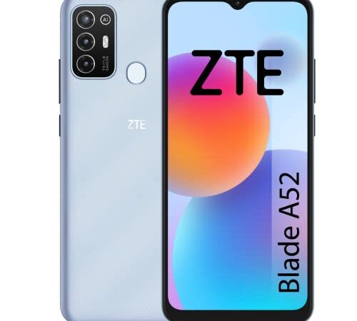 ZTE Blade A52 - Smartphone 6,52" HD+, 2GB RAM, 64GB Almacenamiento, Batería de 5000 mAh, Lector de huellas, Triple cámara 13MP, Azul