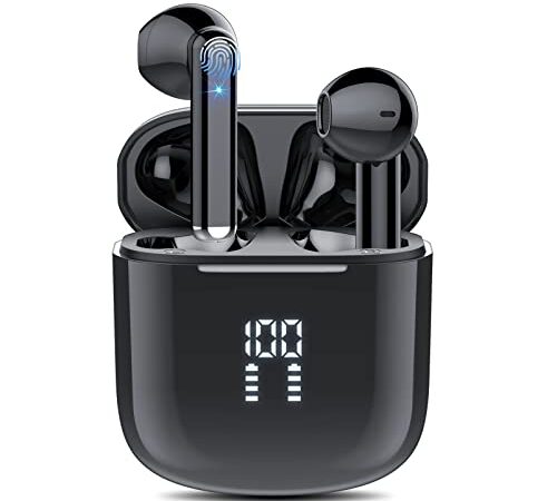 Auriculares Bluetooth 5.3, 2022 Auriculares Inalámbricos con 4 Mic Cancelación de Ruido Llamadas en HD, In Ear Cascos Inalambricos HiFi Estéreo, IP7 Impermeable Control Táctil 25H Audifonos Deportivos