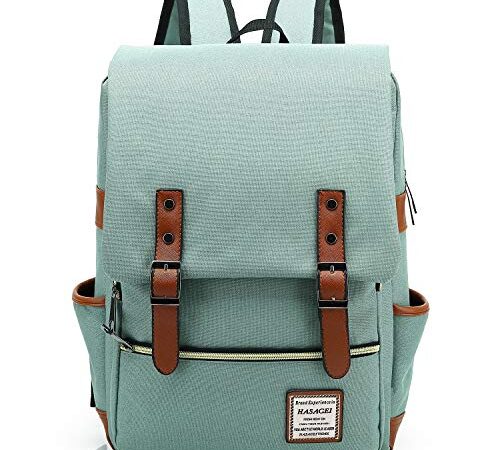 HASAGEI Mochila Unisex de Lona Mochila del Ordenador Portátil Mochila Escolar Vuelta al Cole