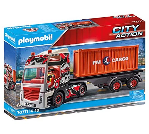 PLAYMOBIL City Action 70771 Camión con Remolque, Apto para Control Remoto, A Partir de 4 años