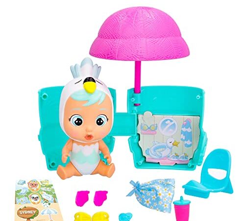 Cry Babies Magic Tears Tropical Beach Babies | Muñeca Sorpresa Coleccionable Que llora lágrimas Reales con Traje de baño y 7 Accesorios – Juguete para niñas y niños a Partir de 3 años