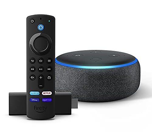 Echo Dot (3.ª generación) - Antracita con Fire TV Stick (incluye controles del TV)