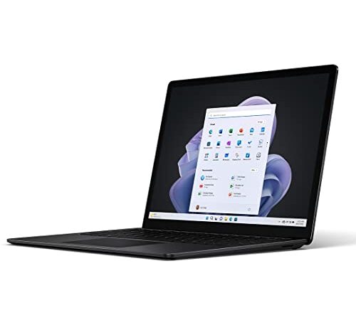 Microsoft Surface Laptop 5-Ordenador portátil de 13" táctil accionado por Intel EVO Core i7-1255U 12th Gen, 16GB RAM, 512GB SSD con Intel® Iris® Xe Graphics y Windows 11 Home, Negro, QWERTY Españo