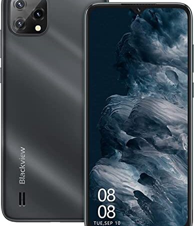 Teléfono Móvil Libres Barato, Blackview A55 Smartphone Android 11 6.5" HD+ 4780mAh Batería 128GB Ampliable MicroSD 3GB RAM MT6761 8MP+5MP Dual SIM Oferta Moviles 4g - Tres Ranuras/Face ID/5G-WIFI/GPS