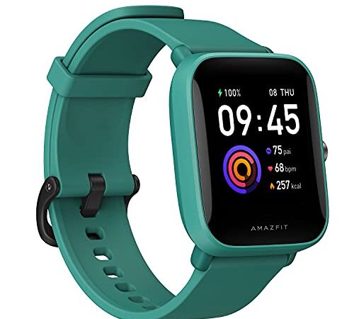 Amazfit Bip U Smartwatch Fitness Reloj Inteligente 60+ Modos Deportivos 1.43" Pantalla táctil a Color Grande 5 ATM (SpO2) Oxígeno en Sangre Frecuencia Cardíaca, Verde