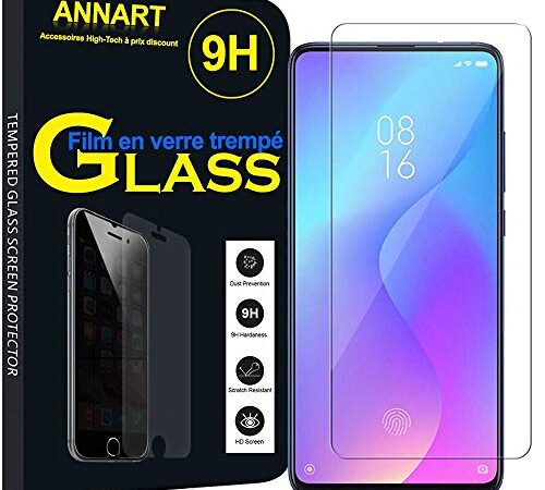 ANNART Protector de Pantalla para Xiaomi Redmi K20/K20 Pro/Mi 9T/9T Pro [1 unidad] Protector de Pantalla Cristal Templado para Xiaomi Redmi K20/Redmi K20 Pro/Mi 9T/ Mi 9T Pro 6.39" - Transparente