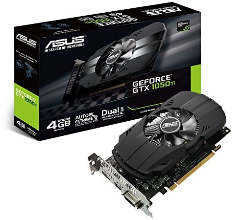 ASUS PH-GTX1050TI-4G - Tarjeta gráfica (NVIDIA GeForce GTX 1050 Ti, 4 GB GDDR5, 7680 x 4320 Pixeles, GDDR5, PCI Express 3.0) Color Negro