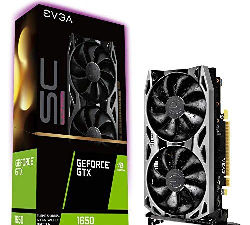 EVGA GeForce GTX 1650 SC ULTRA GAMING, 4GB GDDR5, Dual Fan, Blackplate de Metal, Placa de Vídeo 04G-P4-1057-KR