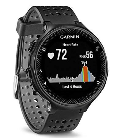 Garmin Forerunner 235 - Reloj con pulsómetro en la muñeca, unisex, color negro y gris, talla única