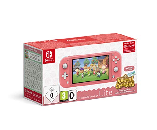 Nintendo Switch Lite Coral + Animal Crossing New Horizons + 3 Meses Nintendo Shop Online