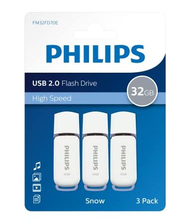 Philips Snow Edition - Memoria USB 2.0 (32 GB, 3 Unidades), Color Gris