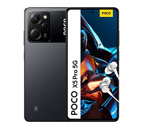 POCO X5 Pro 5G - Smartphone de 6+128GB, Pantalla de 6.67” 120Hz FHD+ POLED, Snapdragon 778G, Camara pro-grade 108MP, 5000mAh, NFC, Negro (Versión ES + 3 años de garantía)