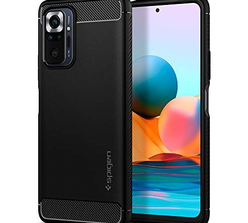 Spigen Funda Rugged Armor Compatible con Xiaomi Redmi Note 10 Pro y Compatible con Xiaomi Redmi Note 10 Pro MAX - Negro Mate