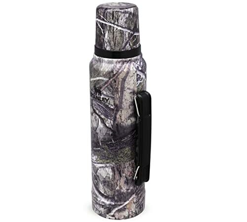 Stanley Mossy Oak Classic Legendary Bottle 1L / 1.1QT Country DNA – Termo de acero inoxidable SIN BPA | Mantiene frío o calor 24 horas | Tapa doble que sirve de taza