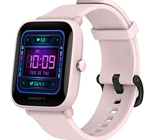 Amazfit Bip U Pro Smart Watch Reloj Inteligente con GPS Incorporado 60+ Modos Deportivos 5 ATM Fitness Tracker Oxígeno Sangre Frecuencia cardíaca Monitor de sueño y estrés 1.43 "Pantalla táctil Rosa