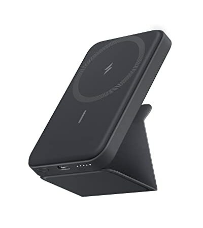 Anker 622 Cargador Portátil Magnético Inalámbrico (MagGo), Batería Externa inalámbrico Plegable de 5000 mAh y USB C para iPhone 13/12 (Gris interestelar)