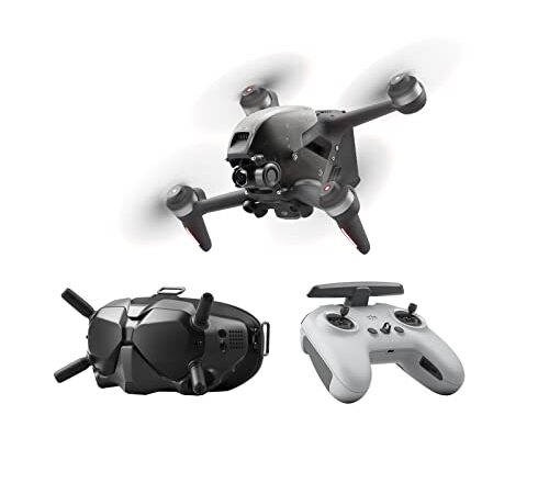 DJI FPV Combo Drone, Quadcopter, OcuSync 3.0 HD Transmisión, 4K Vídeo, Experiencia de Vuelo Inmersiva, Súper Gran Angular de 150°, Freno de Emergencia y Vuelo Estacionario, Color Gris