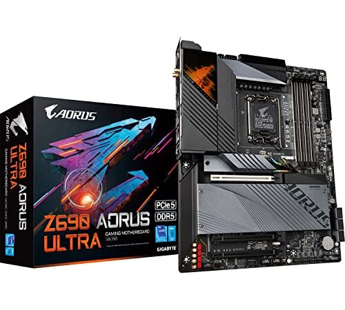 Gigabyte Z690 AORUS ULTRA ATX Motherboard - Supports 12th Gen Intel Core Processors (LGA 1700), 16+1+2 Digital VRM, DDR5-6200(OC) Memory, Fully Covered Thermal Design, 4x PCIe 4.0 M.2 & WIFI6 802.11ax