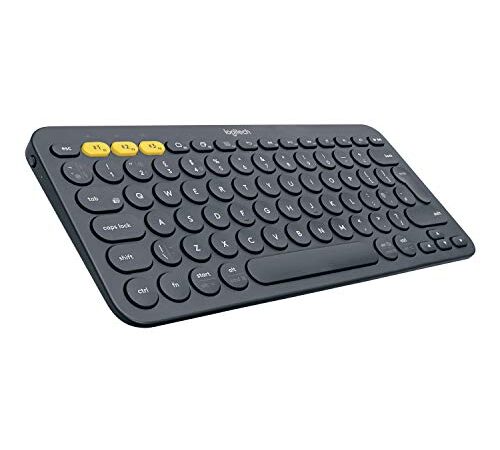 Logitech K380 Teclado Inalámbrico Multi-Dispositivos para Windows/Apple iOS/Android/Chrome, Bluetooth, Diseño Compacto, PC/Mac/Portátil/Smartphone/Tablet/Apple TV, Disposición QWERTY Español - Negro