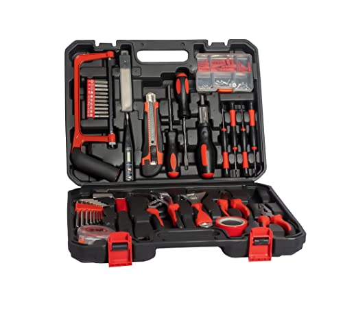 Kit de herramientas para el hogar de 39 piezas, juego de herramientas  básicas pequeñas para el hogar con caja de herramientas de plástico, ideal  para