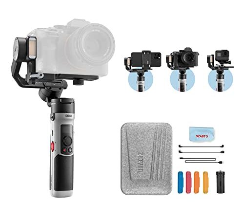 Zhiyun Crane M2S Cámara Gimbal Estabilizador para Sony A7IV A7III A7S3 A6400 FUJIFILM XT4 XS10 XT30, 3 Ejes Estabilizador para Cámara de Acción/Smartphone/Cámara DSLR